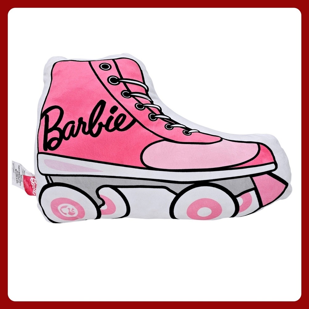 Barbie Roller Skate Girl Plush Pillow‎ Pink Mattel 2023 Franco Decorative 18"